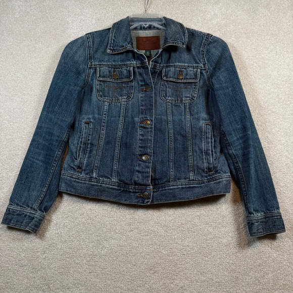 Lauren Ralph Lauren Jeans Co Womens Medium Denim Jean Jacket Blue Classic Fit - Picture 2 of 6